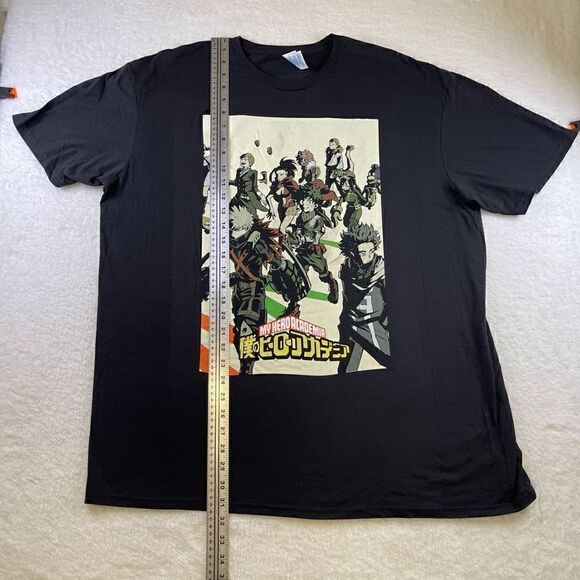 XXL Black My Hero Academia T-Shirt 2XL Screen Printed Delta Soft - Picture 5 of 10